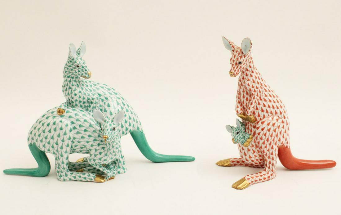 2 HEREND PORCELAIN KANGAROO MODELS (1 of 5)