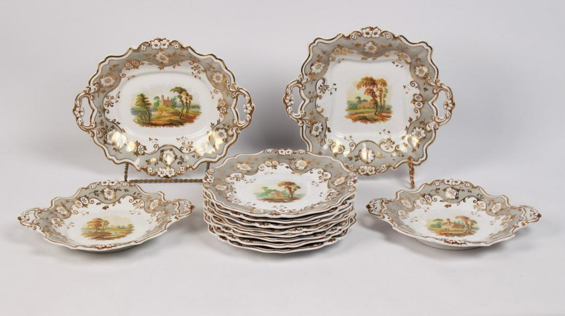 ENGLISH PORCELAIN 12 PC. PARTIAL DESSERT SERVICE (1 of 1)