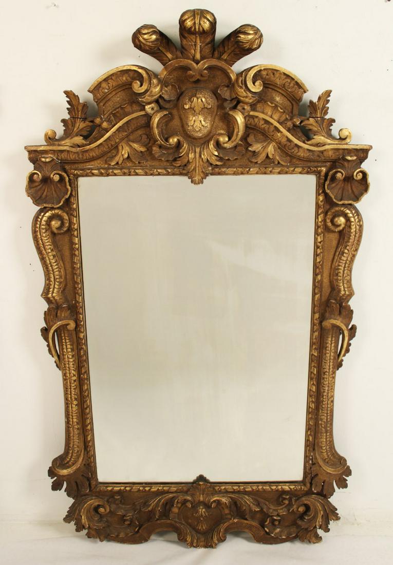 GEORGIAN STYLE CARVED GILTWOOD MIRROR, 19TH C. (1 of 1)