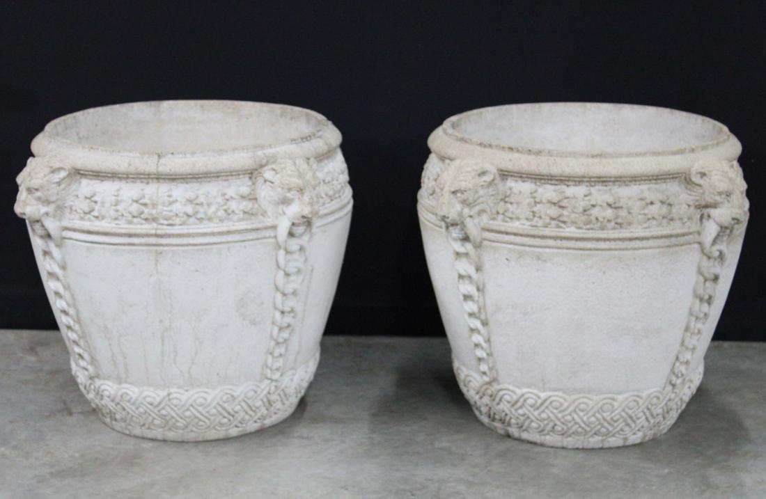 PR. OF FRENCH STYLE STONE PLANTERS (1 of 4)
