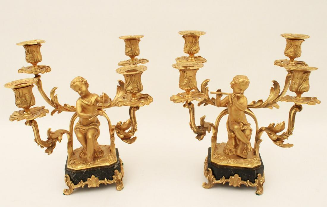 PR. OF DORE BRONZE FRENCH 4 LIGHT CANDELABRA (1 of 5)