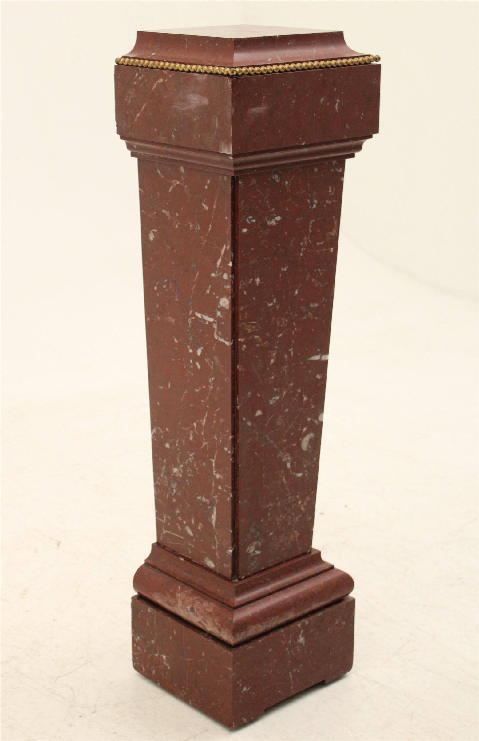ANTIQUE FRENCH ROUGE MARBLE PEDESTAL (1 of 4)