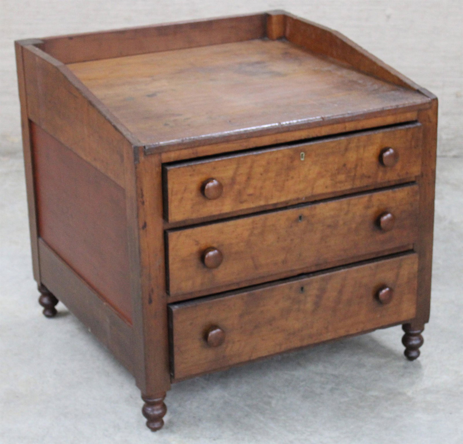 EARLY AMERICAN 3 DRAWER MAP CHEST, 19TH C. (1 of 3)