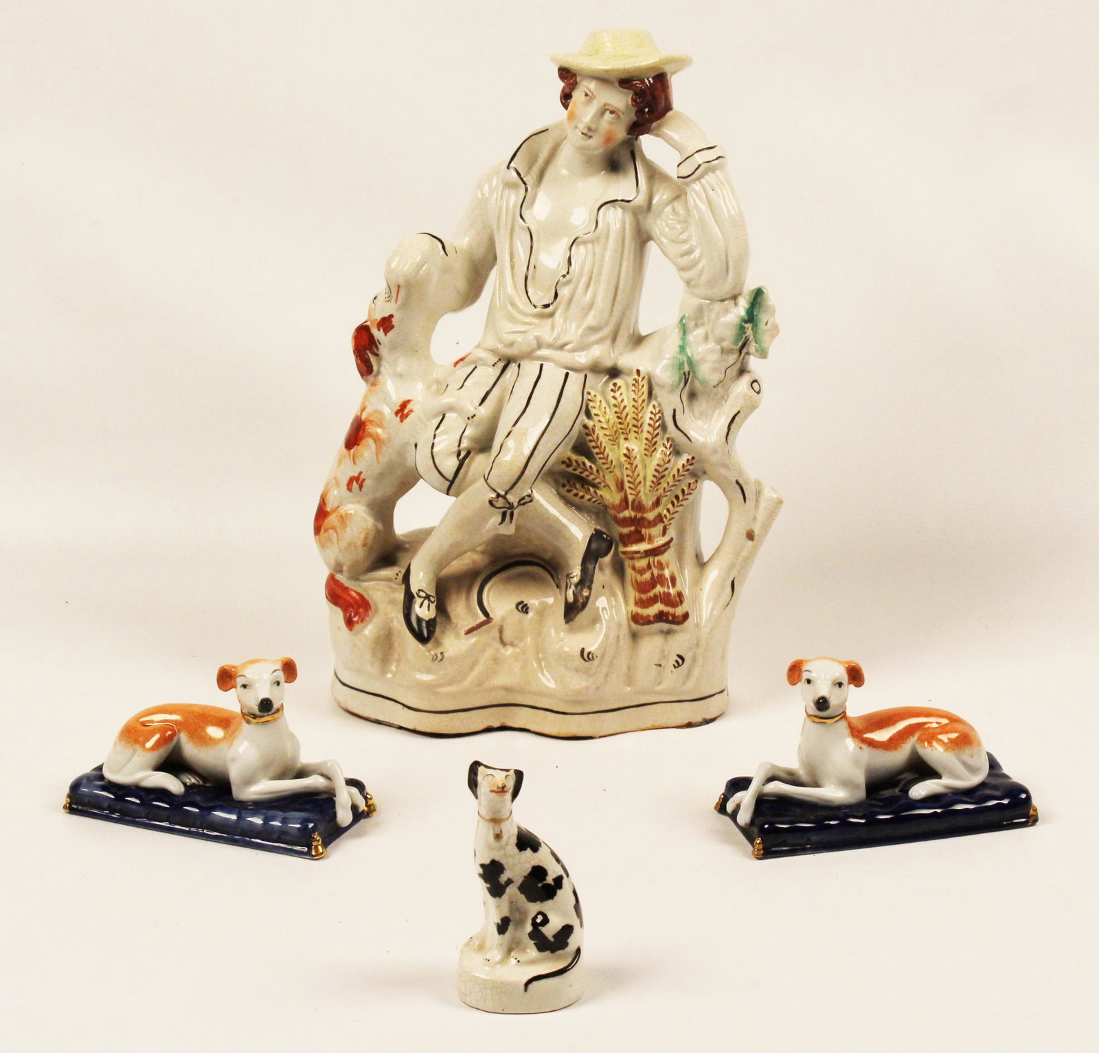 4 PC. LOT OF ENGLISH STAFFORDSHIRE PORCEELAIN (1 of 5)