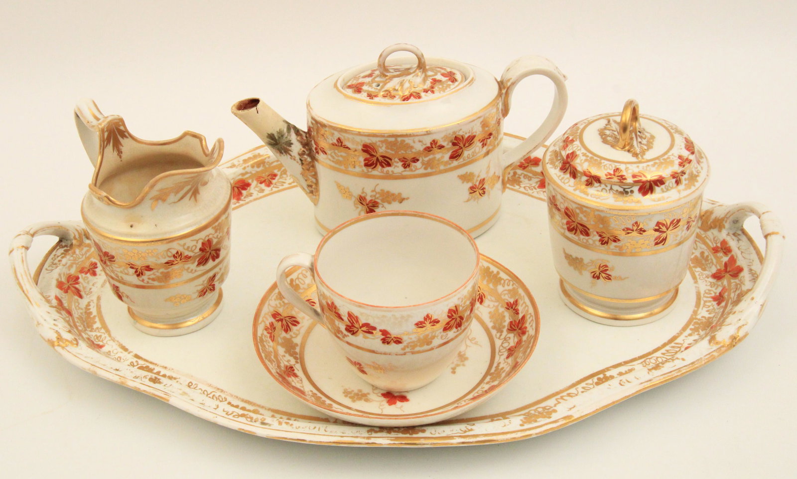 6 PC. DERBY CABARET SERVICE, LATE 18TH C. (1 of 5)