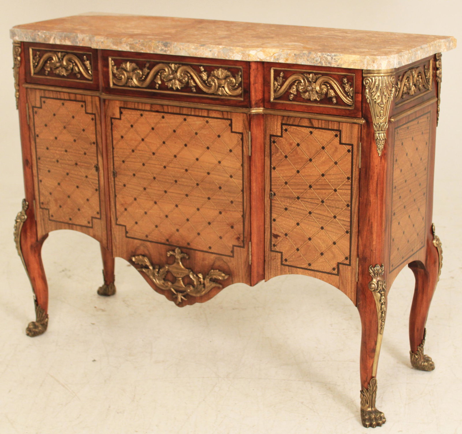 REGENCY STYLE BRONZE MTD MARBLE TOP SERVER (1 of 4)