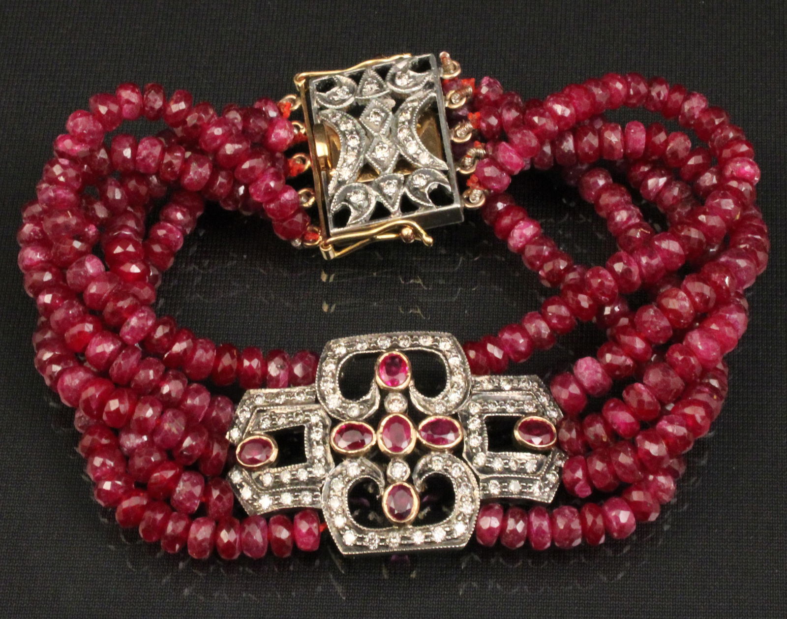 18K RUBY AND DIAMOND BRACELET (1 of 2)