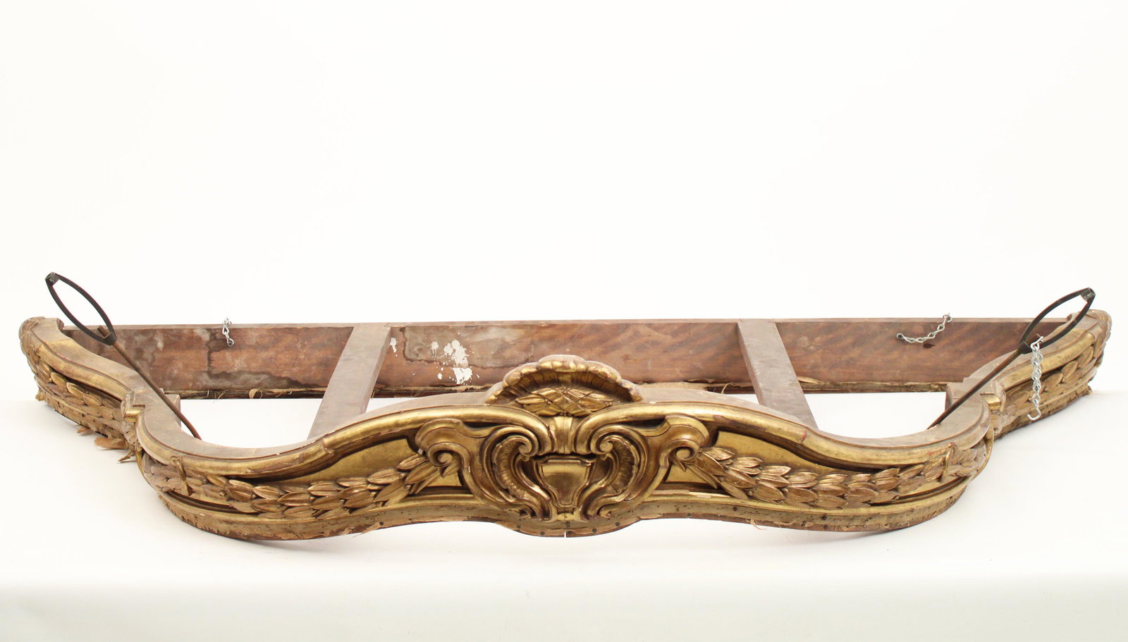 FRENCH LOUIS XVI GILTWOOD CARVED CIEL DE LIT, 19TH C. (1 of 3)