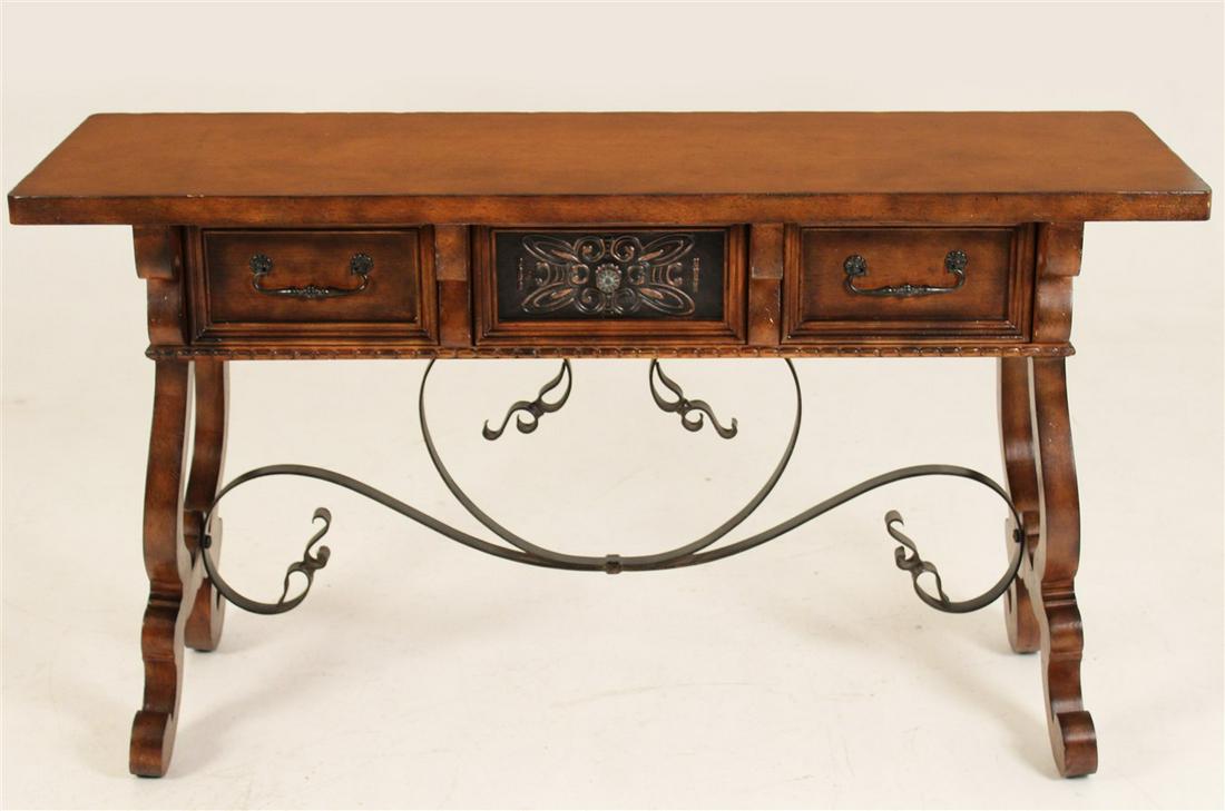 SPANISH STYLE WALNUT CONSOLE TABLE (1 of 5)