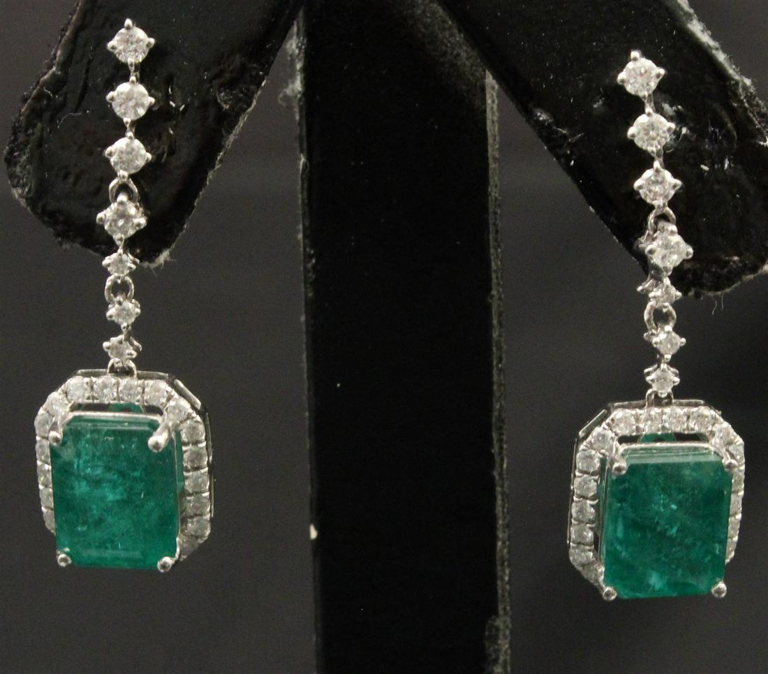 PR. OF PLATINUM EMERALD AND DIAMOND EARRINGS (1 of 1)