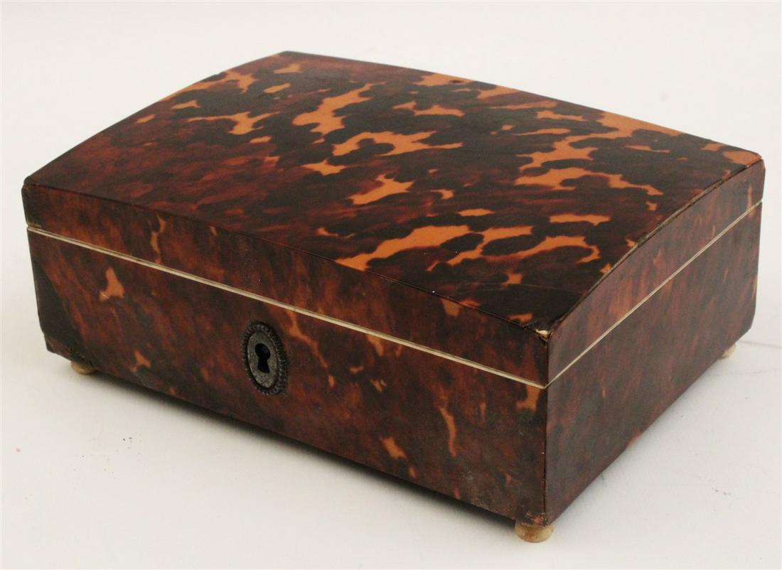 FRENCH ANTIQUE EXOTIC SHELL TRAVEL VANITY BOX, C.`1840 (1 of 3)