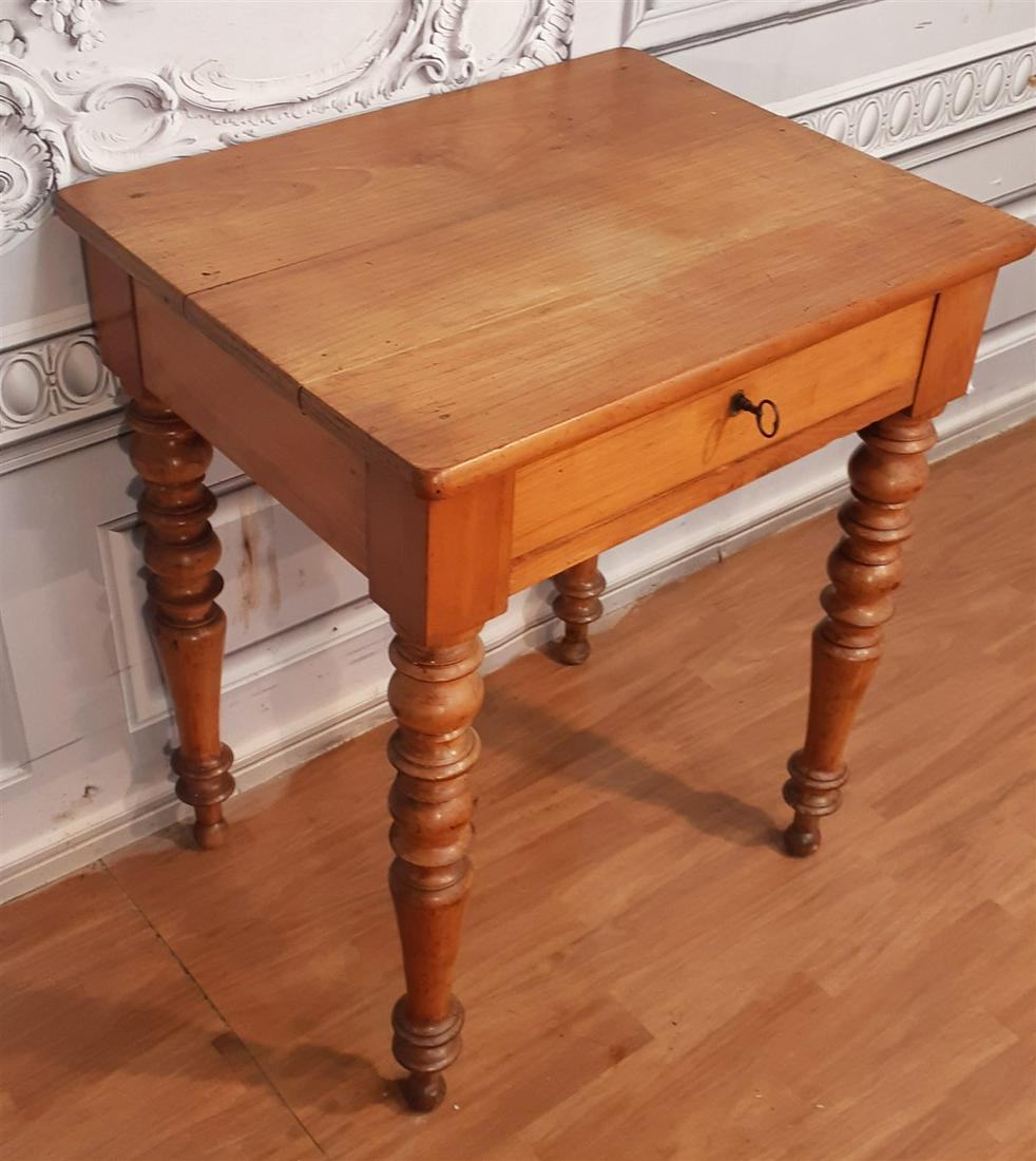 PROVINCIAL FRENCH ONE DRAWER TABLE, 19TH C. (1 of 2)
