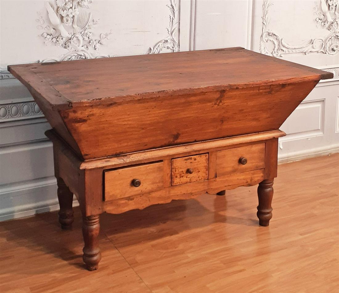 PRIMITIVE FRENCH FRUITWOOD PETRIN, 19TH C. (1 of 4)