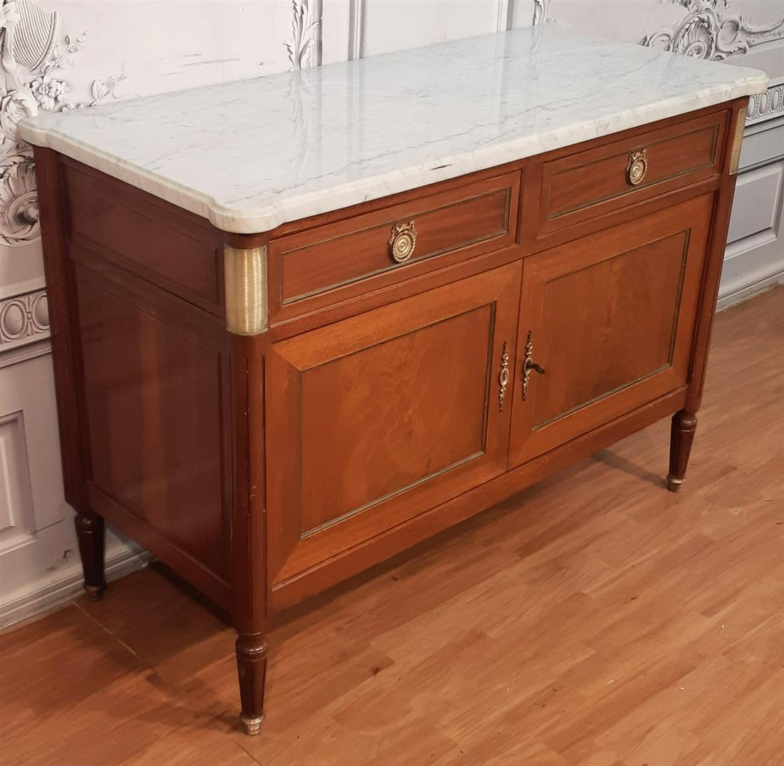 LOUIS XVI STYLE MAHOGANY GILT BRONZE MTD CABINET (1 of 5)