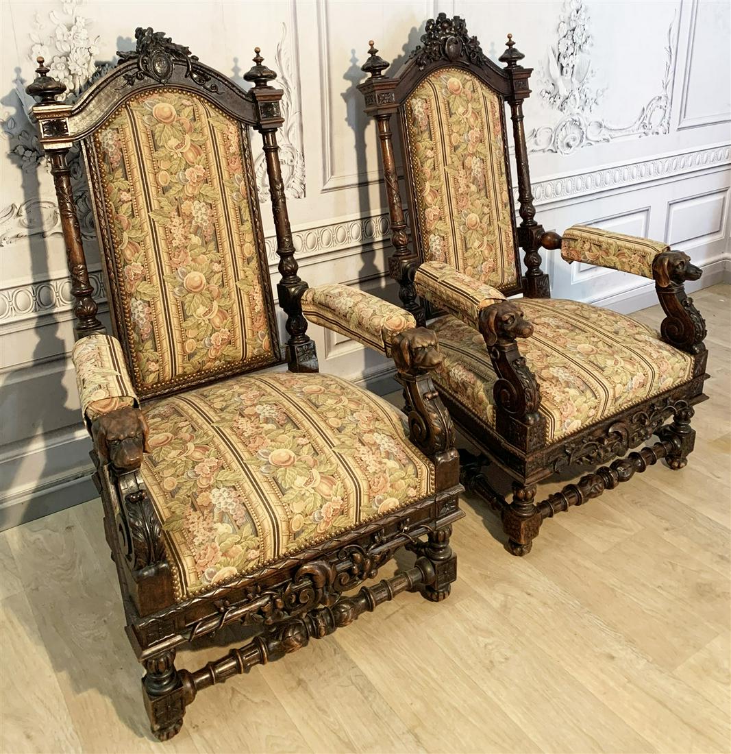 PR. OF FRENCH HUNTING LODGE CHAIRS (1 of 5)
