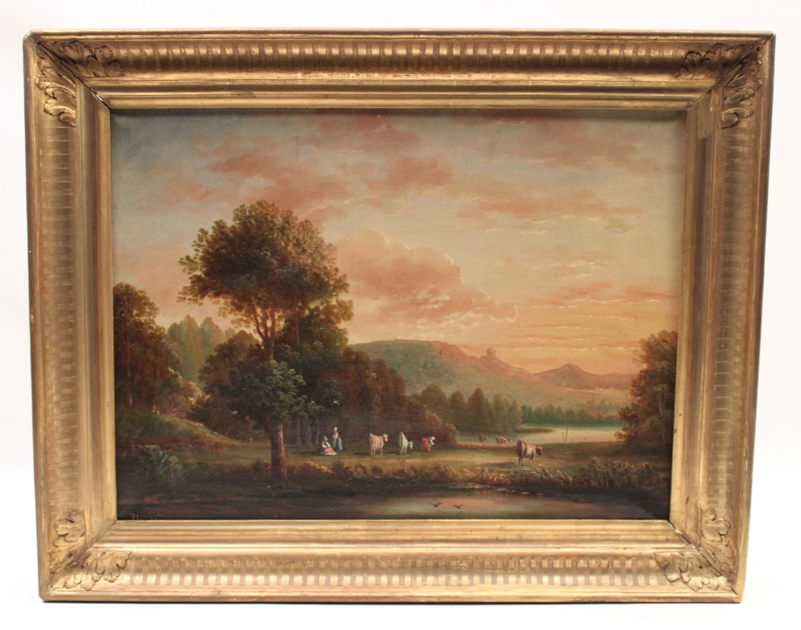 E. Didier; 19th c. o/c European landscape painting (1 of 2)