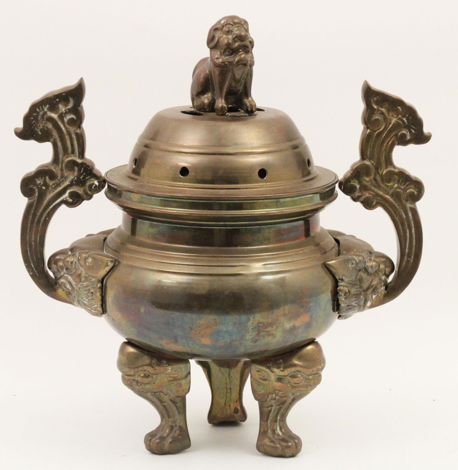 Large Chinese brass censer (1 of 3)