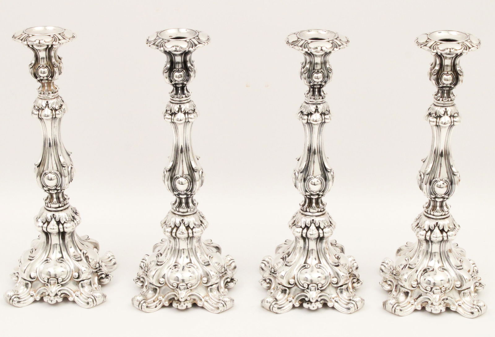 Group of 4 William Rogers silver candlesticks (1 of 4)