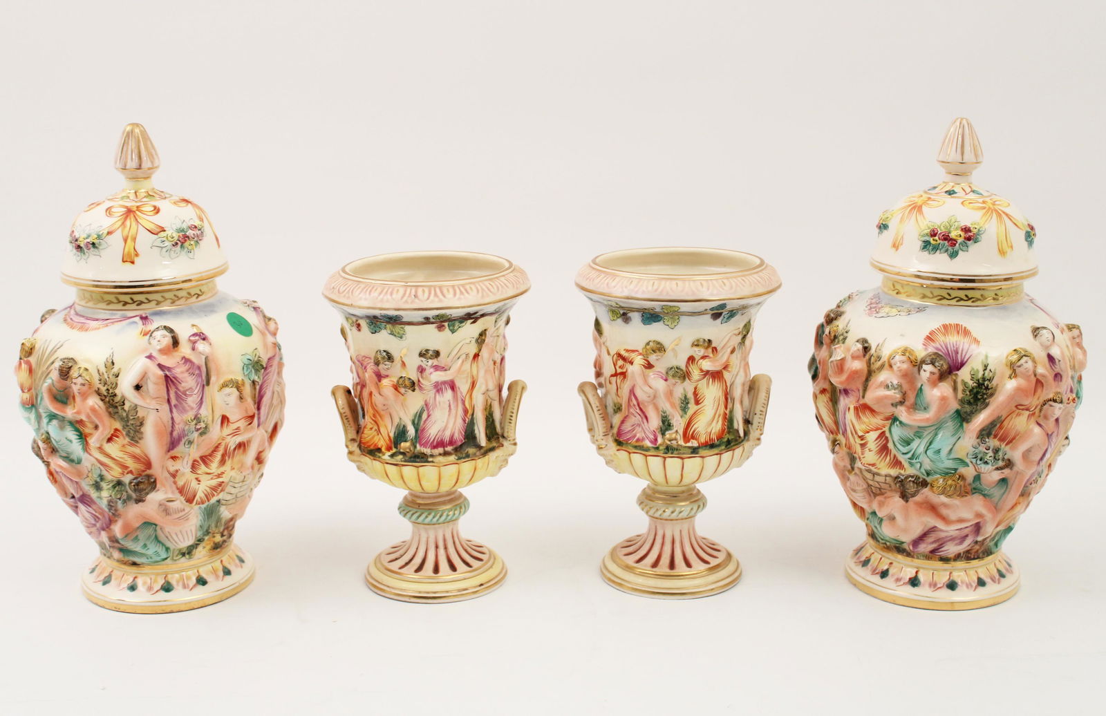 4 pc. lot of Capo di Monte style porcelain (1 of 5)