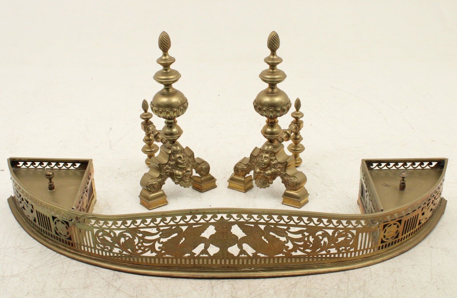 3 piece antique brass fire service (1 of 4)