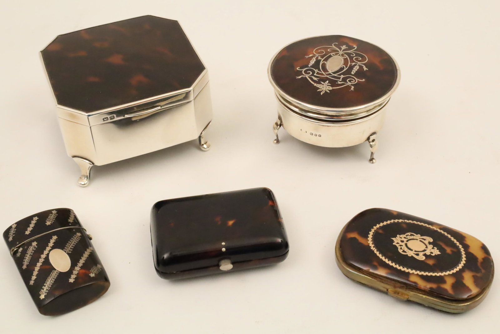 5 English & Continental Edwardian Era hinged boxes (1 of 4)