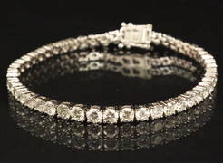 14K White Gold Diamond Tennis Bracelet; 9.98 CTW (1 of 1)