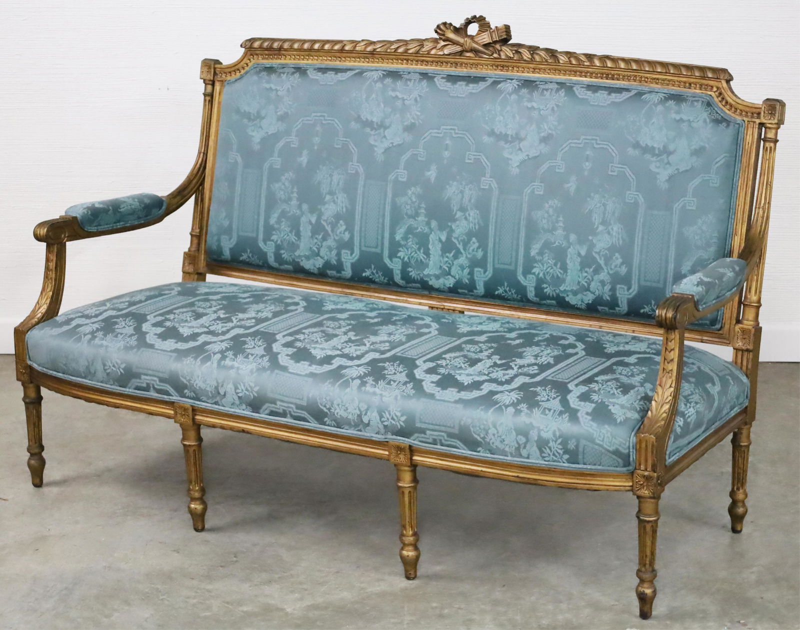Louis XVI Style Gold Gilt Settee (1 of 3)