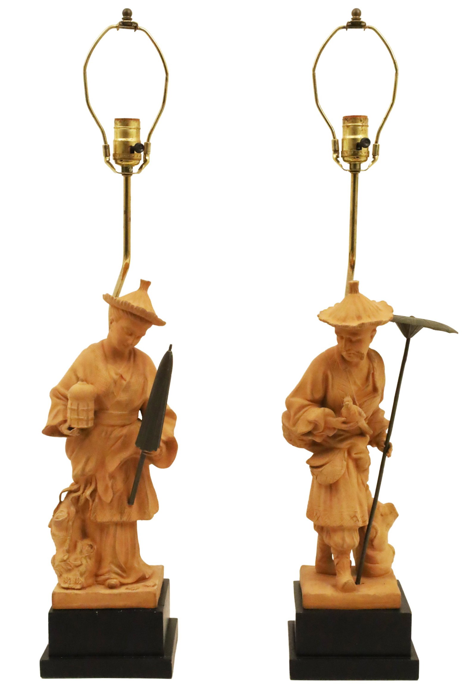 PR. OF TERRA COTTA ORIENTAL FIGURES ON STANDS (1 of 4)