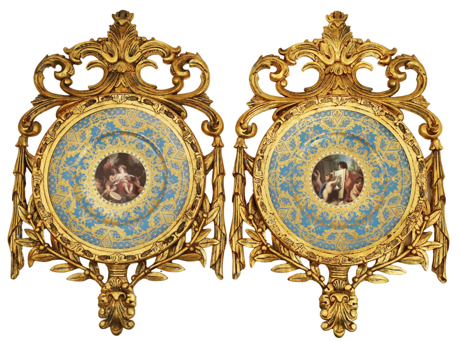 PR OF SEVRES STYLE FRAMED PLAQUES (1 of 3)