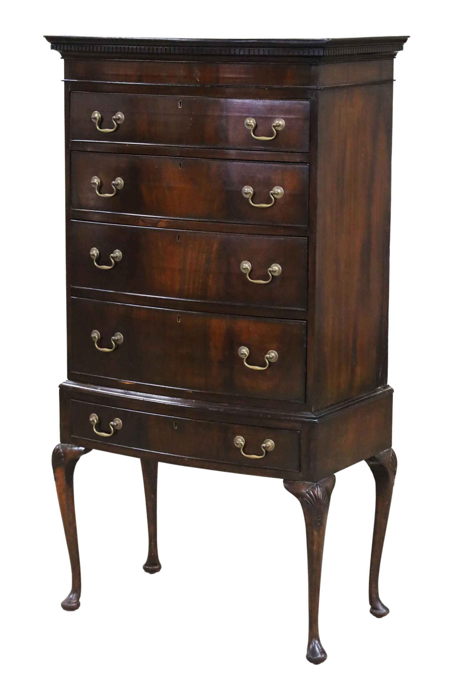 ENGLISH QUEEN ANNE STYLE MAHOGANY HIGHBOY (1 of 5)
