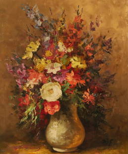 MARCEL DYF (FRENCH, 1899-1985): Oil on canvas still life painting by Marcel Dyf (French, 1899-1985), signed lower right, unframed; 23.5"H 19.75"W