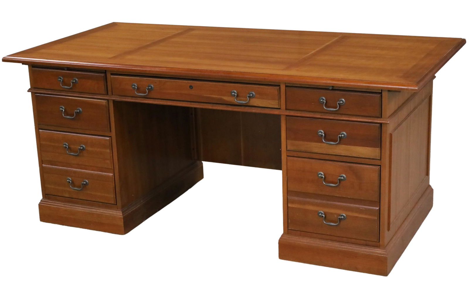 CHERRY FRUITWOOD EXECUTIVE DESK: Cherry fruitwood executive desk by Hooker Furniture; 31"H 71"W 35"D