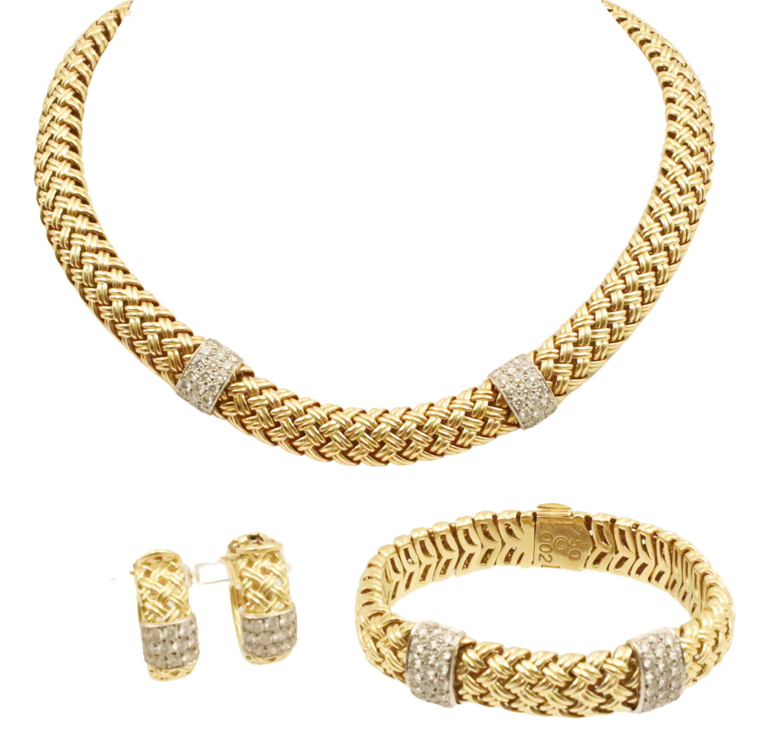 3 PC. LOT OF JEAN VITAU 18K & DIA. JEWELRY (1 of 6)