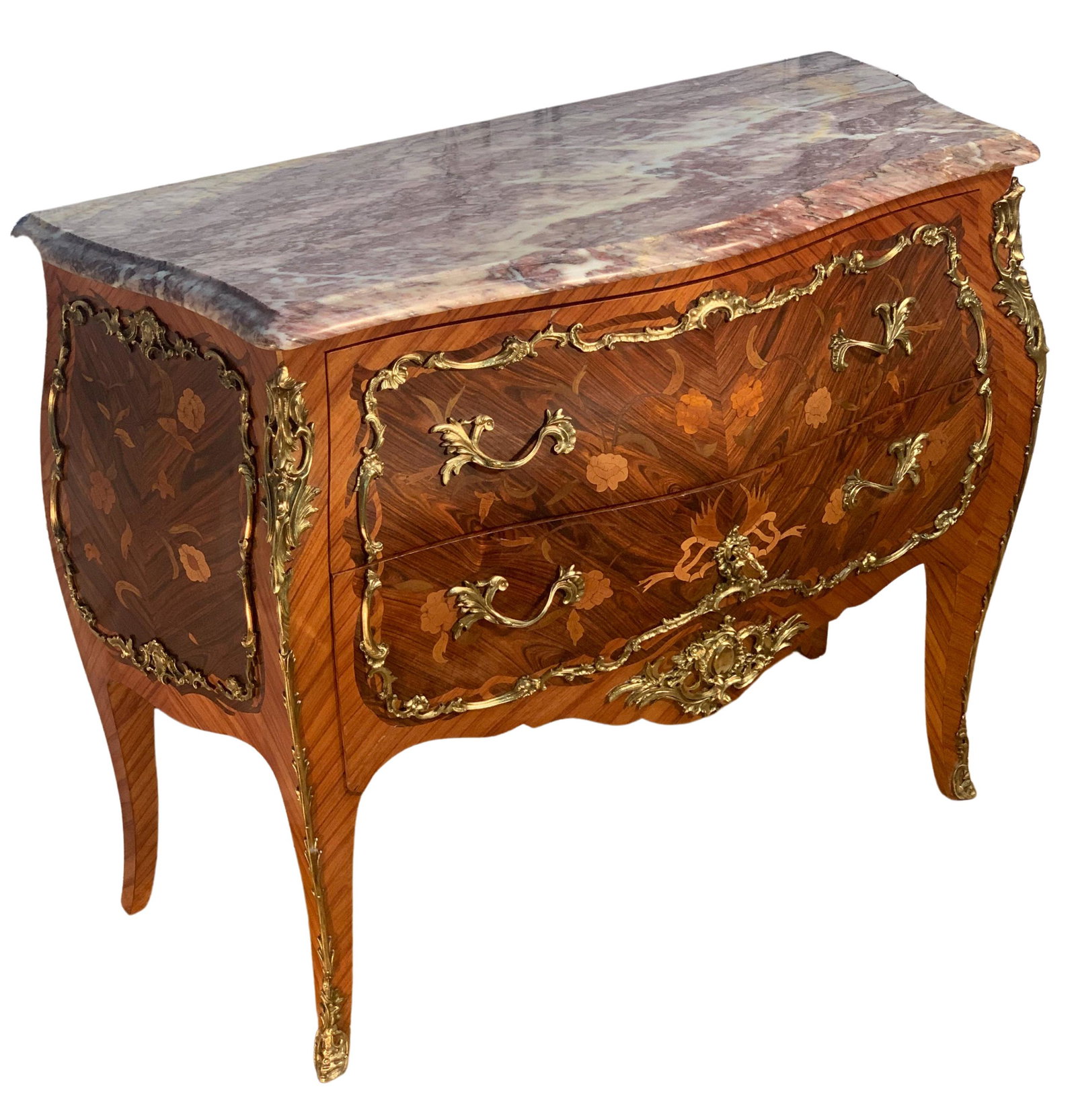 IMPOSING LOUIS XV BOMBE SHAPED COMMODE (1 of 3)