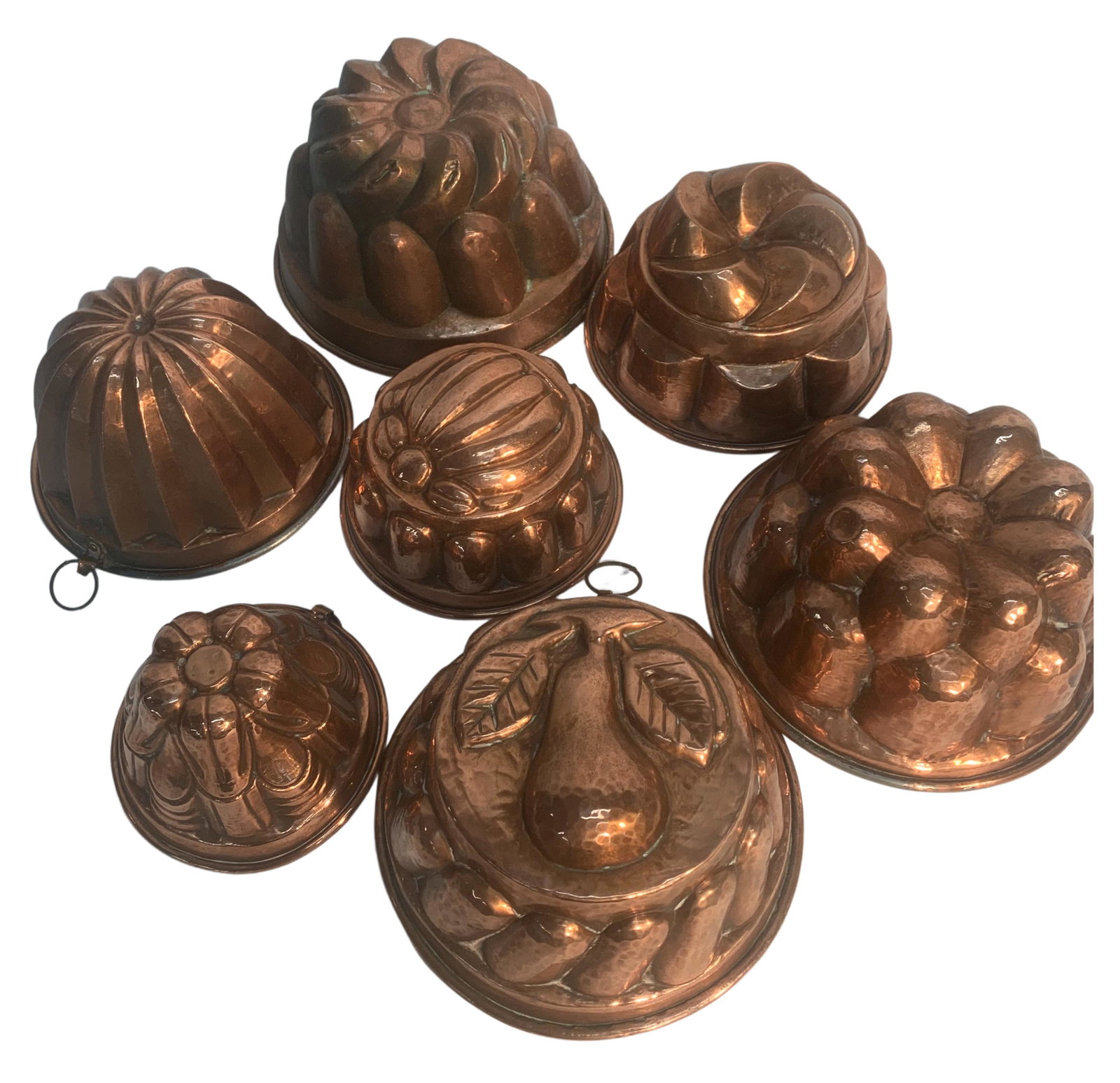 GROUP OF 6 MISC. COPPER CAKE MOLDS (1 of 4)
