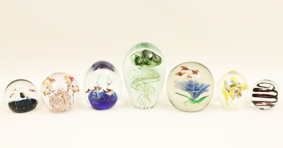 7 ART GLASS PAPERWEIGHTS (1 of 4)