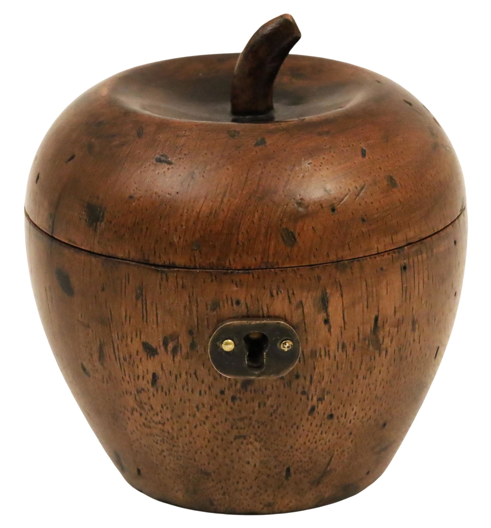 ENGLISH FRUITWOOD APPLE FORM TEA CADDY (1 of 5)