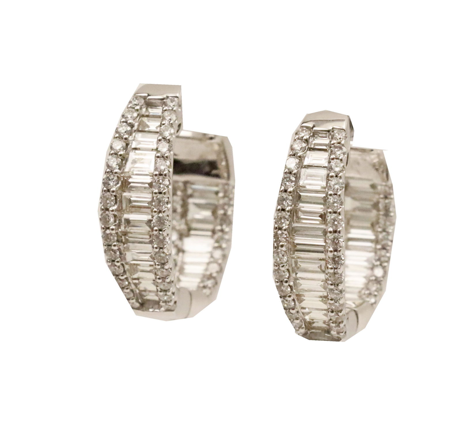 PR. 14K DIAMOND HOOP EARRINGS (1 of 3)