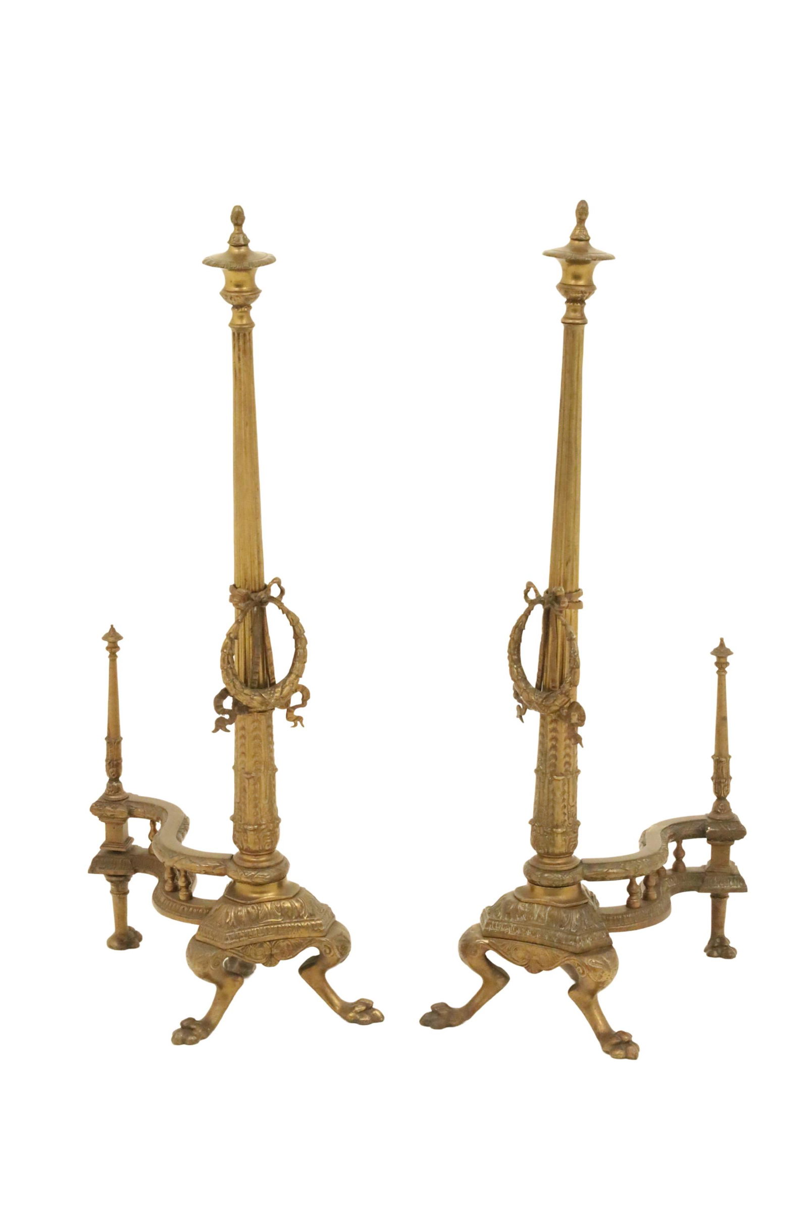 PR. OF REGENCY STYLE BRONZE ANDIRONS (1 of 3)