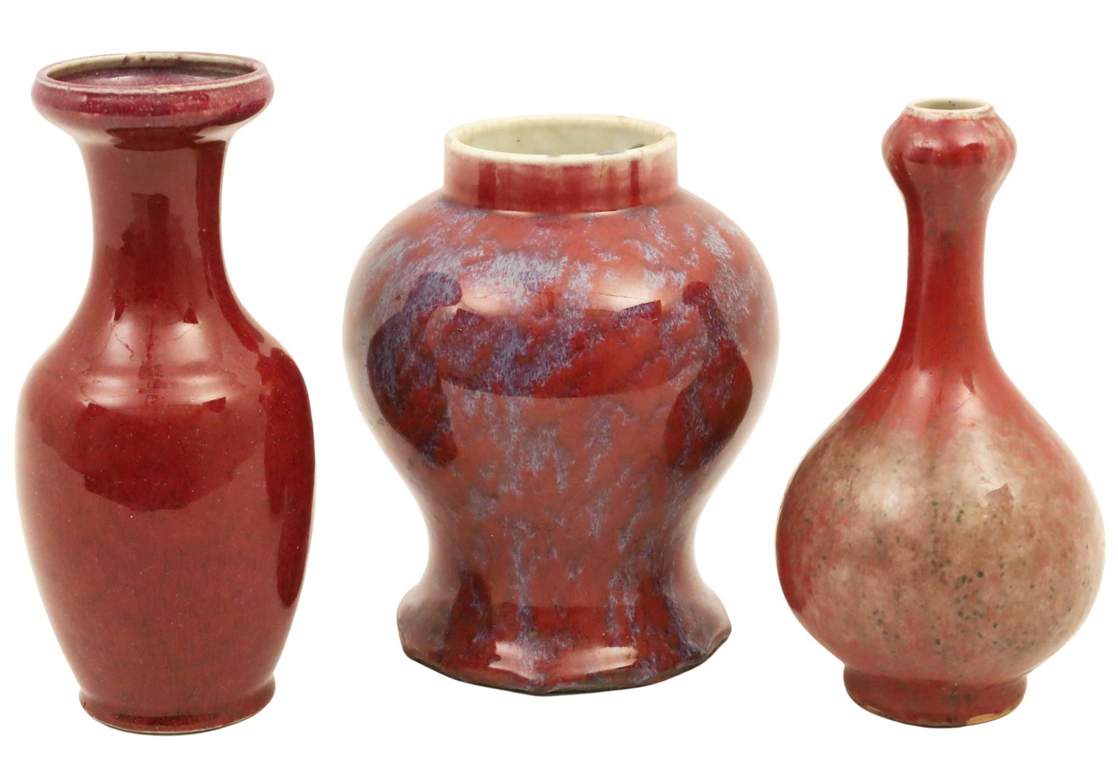3 CHINESE FLAMBE PORCELAIN VESSELS (1 of 13)