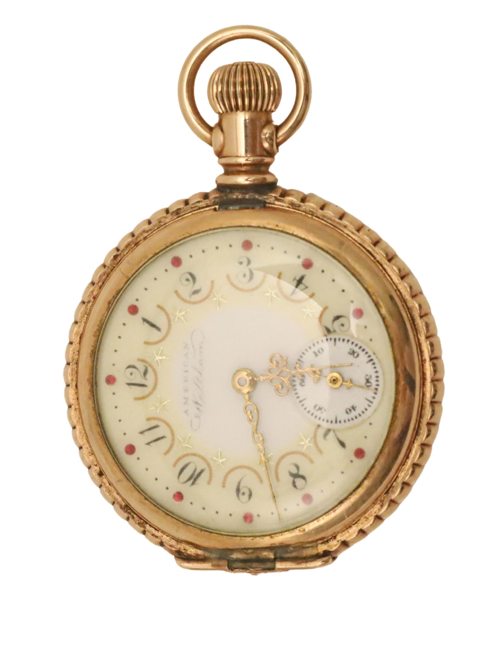 FINELY ENGRAVED 14K OPEN FACE POCKET WATCH: Finely engraved 14K yellow gold open face pocket watch, approx. 2"H x 1.5"W; 36.6 grams total weight** Assume Servicing And/or Battery Replacement Will Be Necessary As Function Has Not Been Assessed.