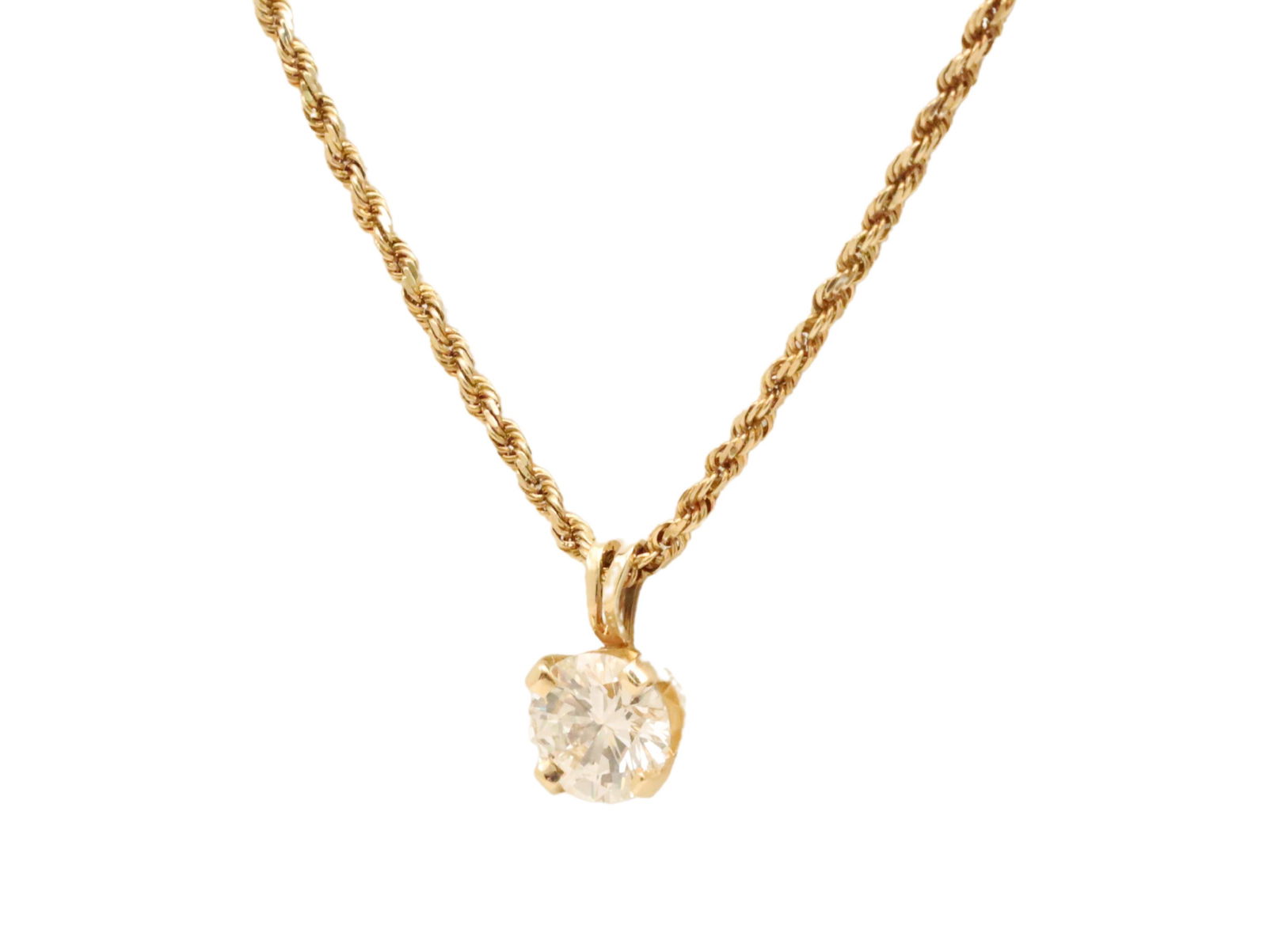 14K YELLOW GOLD & DIAMOND PENDANT NECKLACE (1 of 3)