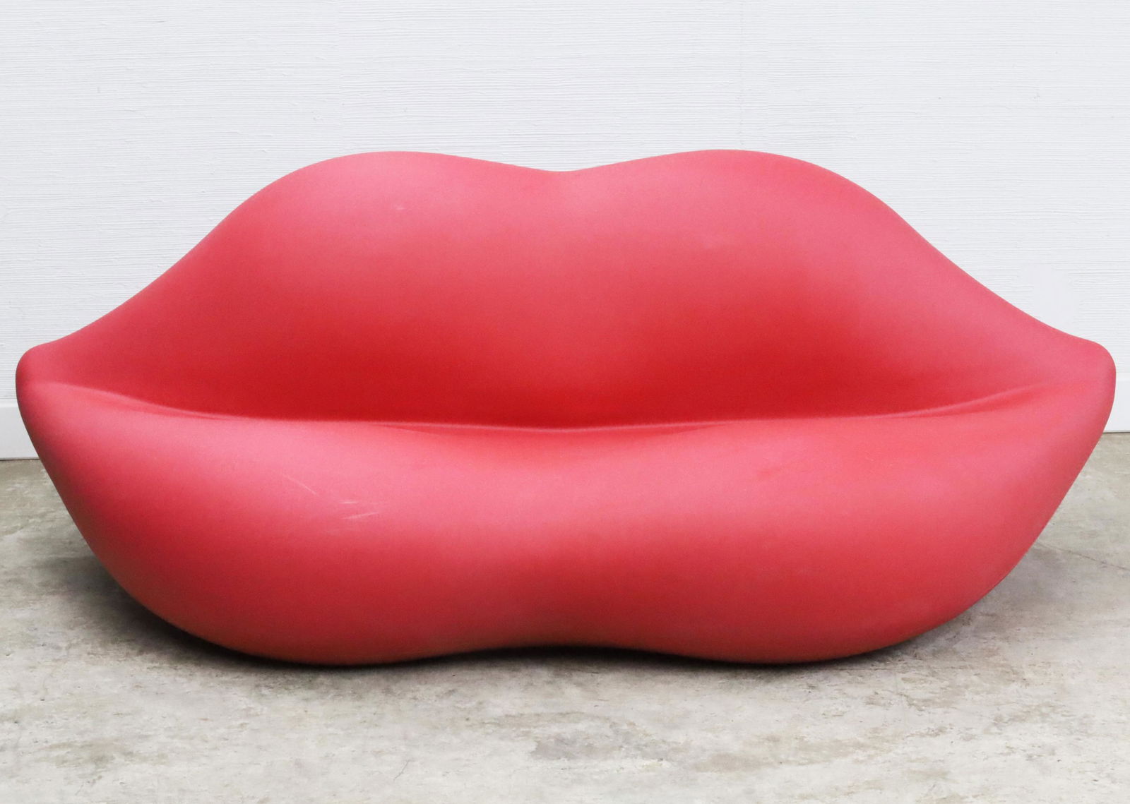 STUDIO 65 DALI MAE WEST MARILYN LIPS SOFA: Studio 65 Salvador Dali's Mae West Lips or Marilyn sofa, 2005, Bocca Model 1011, 2005 re-edition, resin, made in USA; 31"H 77"W 31"D
