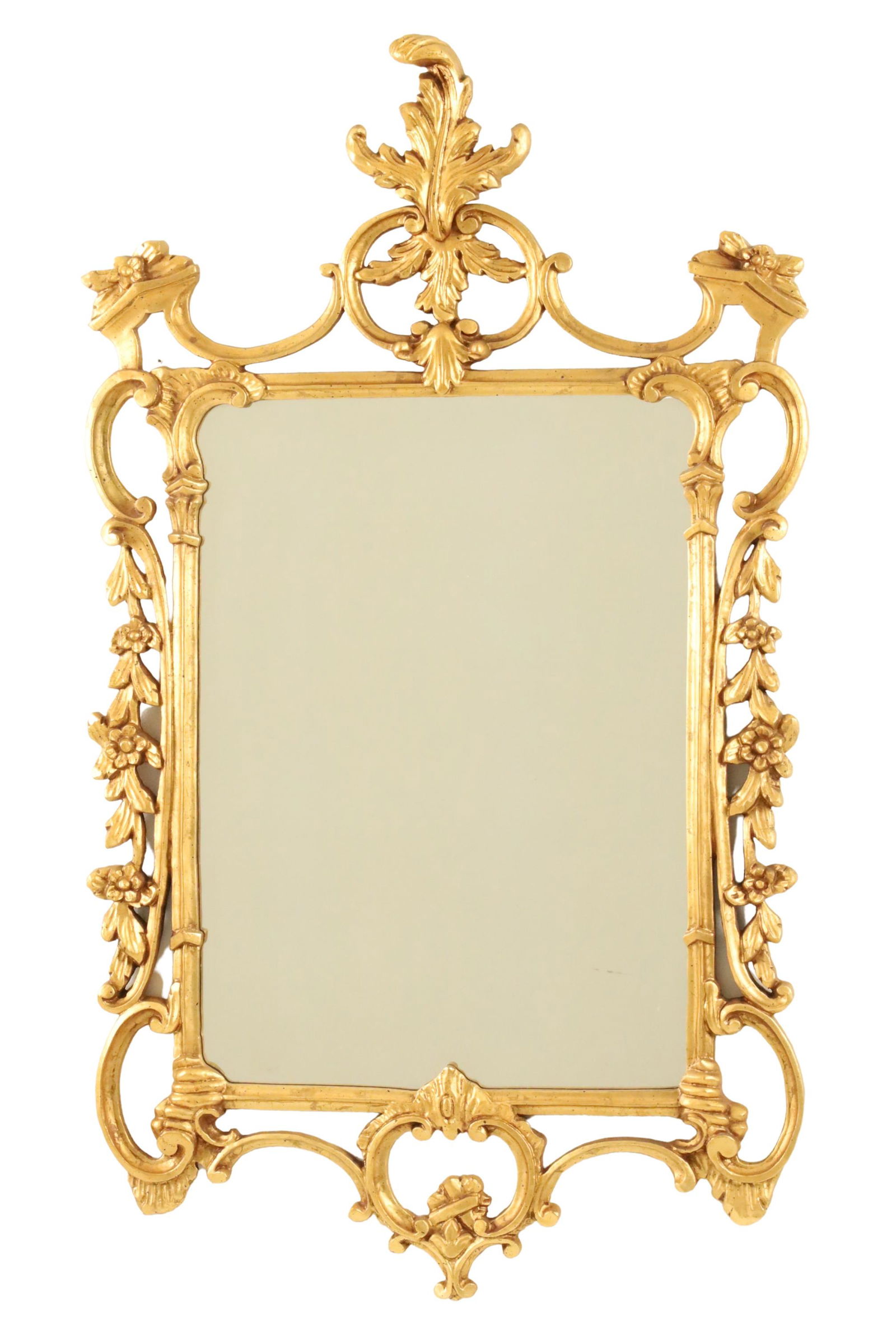 ENGLISH CHIPPENDALE STYLE GILTWOOD MIRROR (1 of 3)