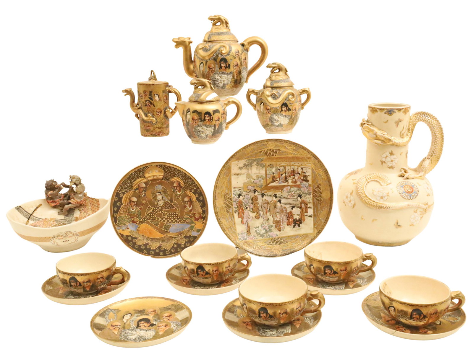 19 PCS OF ROYAL SATSUMA PORCELAIN (1 of 13)