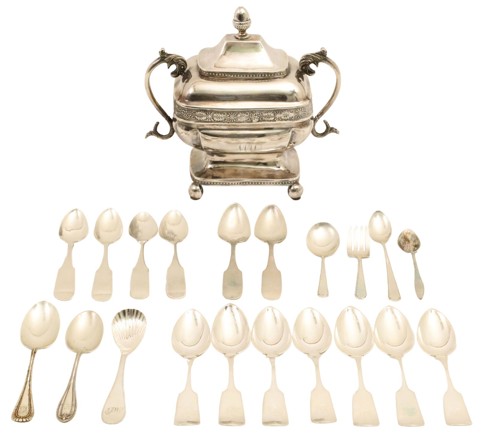 COLLECTION OF COIN,  STERLING SILVER, AND PLATE (1 of 12)