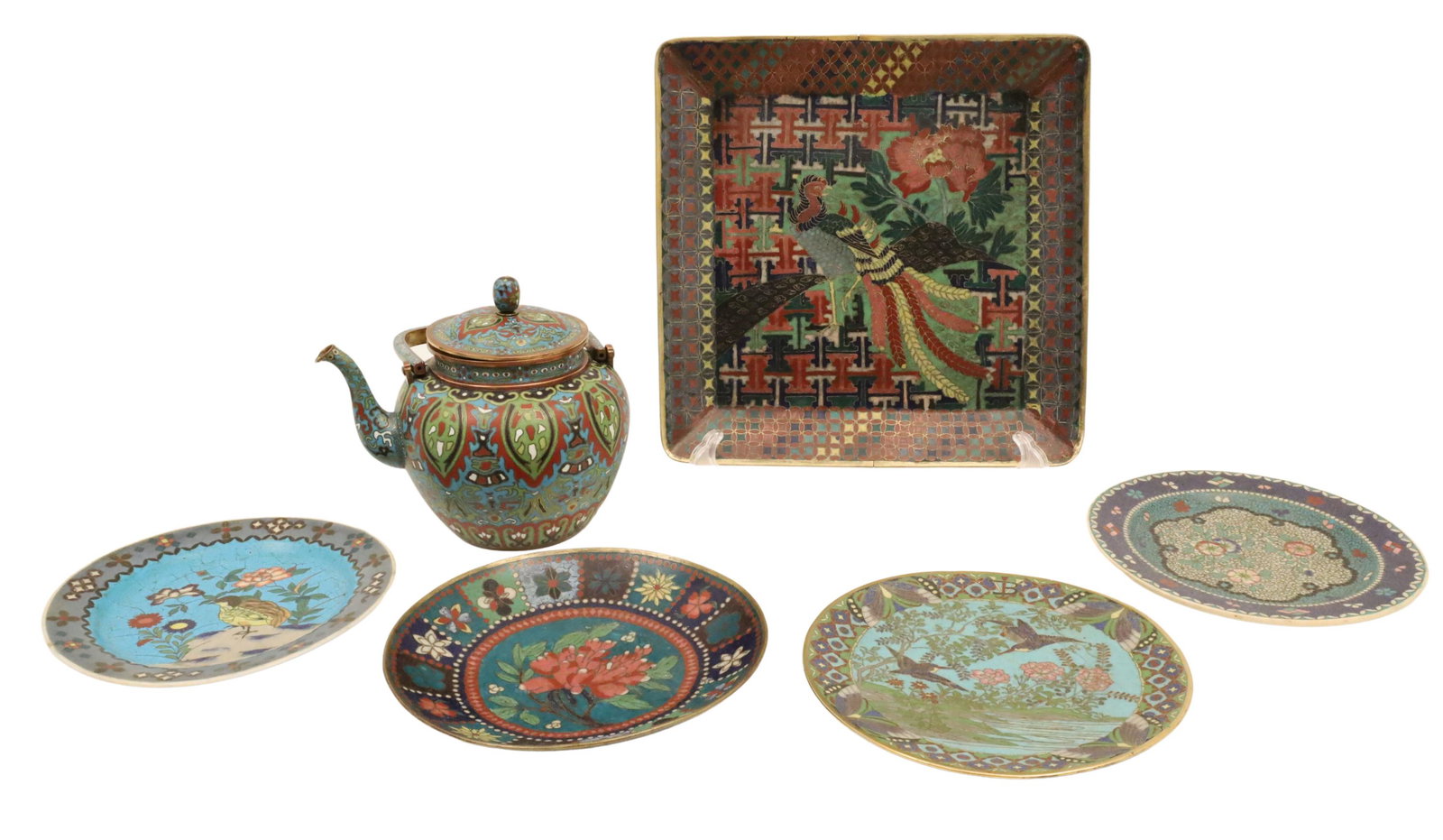 6 PCS OF ORIENTAL CLOISONNE AND ENAMEL (1 of 9)