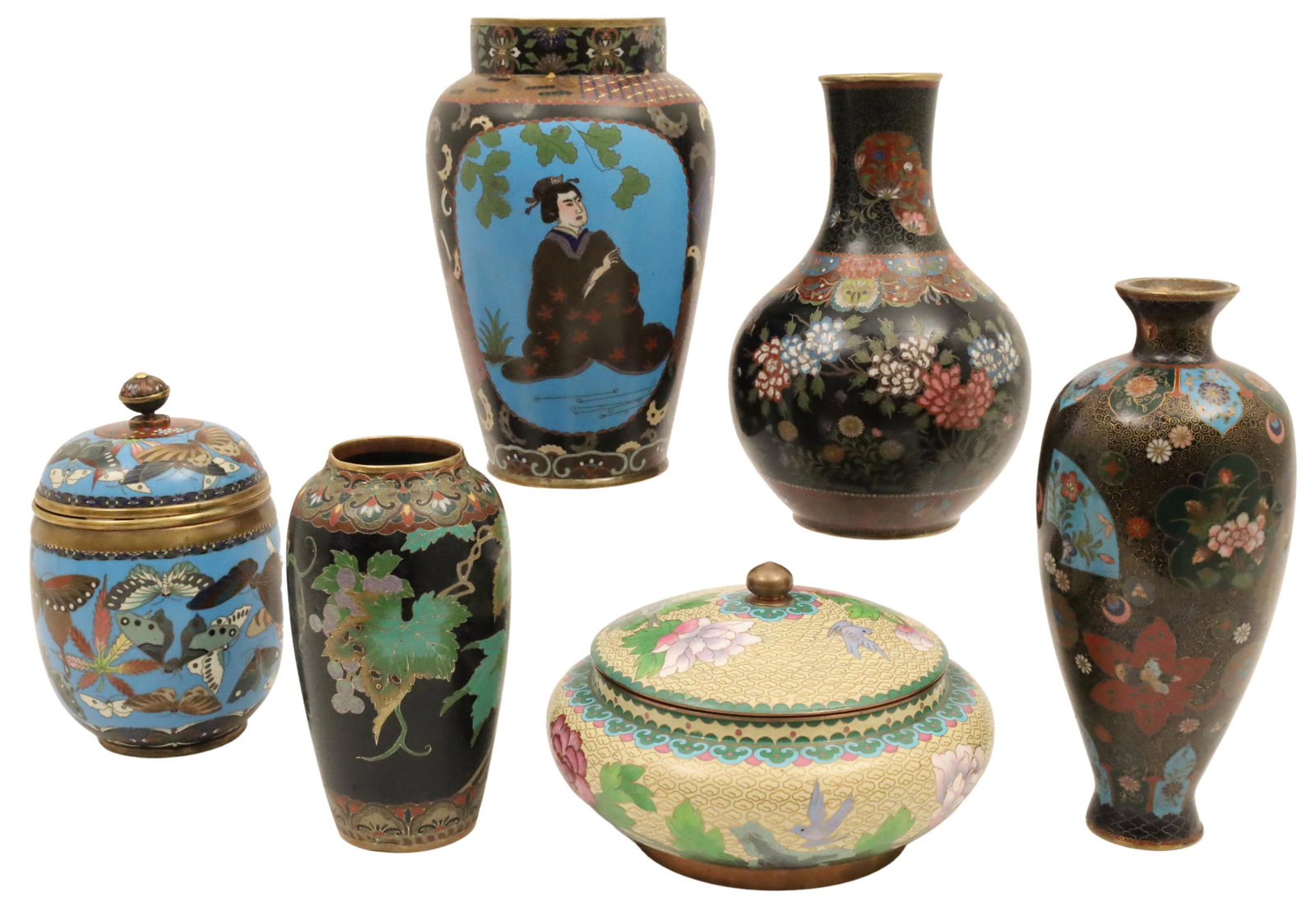 6 PCS OF JAPANESE CLOISONNE ENAMEL (1 of 8)