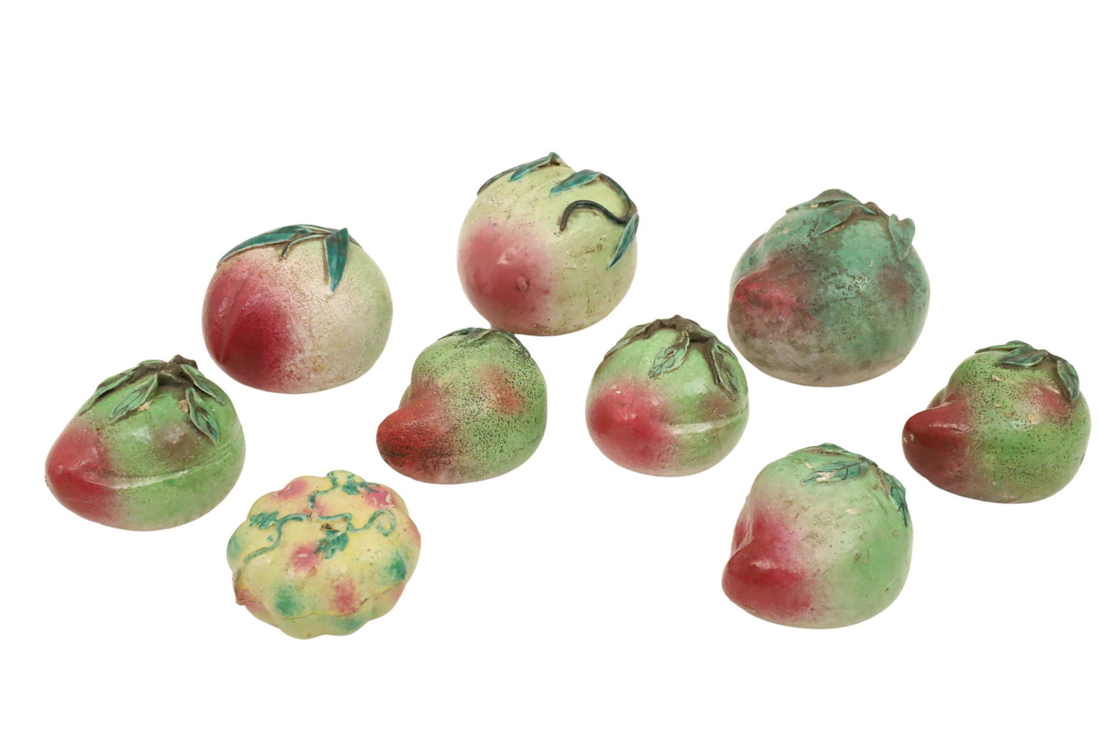 9 CHINESE PORCELAIN LONGEVITY PEACHES (1 of 3)