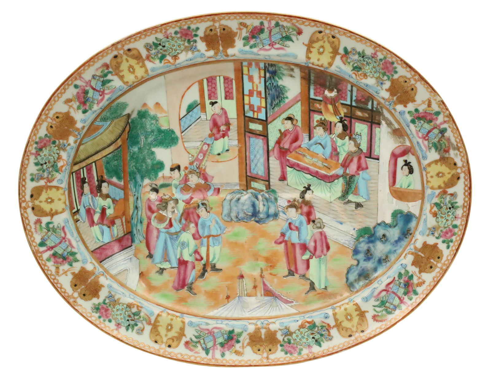 18" CHINESE ROSE MEDALLION MEAT PLATTER (1 of 4)